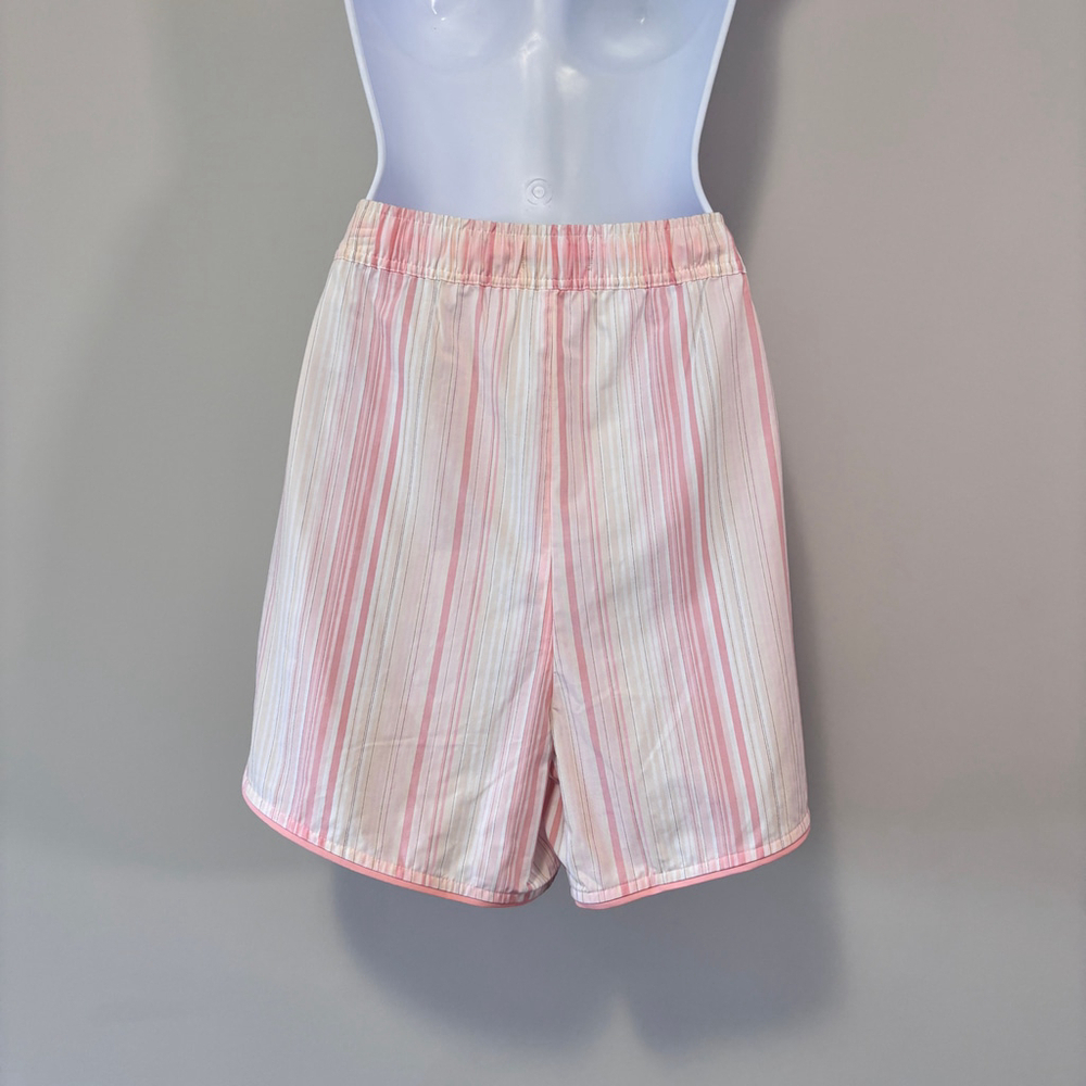 State of Day Women's Pink & White Striped Poplin Boxer Sleep Shorts Pajamas NWT - Picture 6 of 9